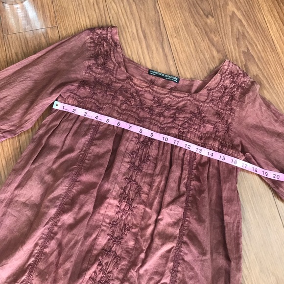 All Saints Brown Hobo Western Embroidered Dress Size 10 - Picture 6 of 7